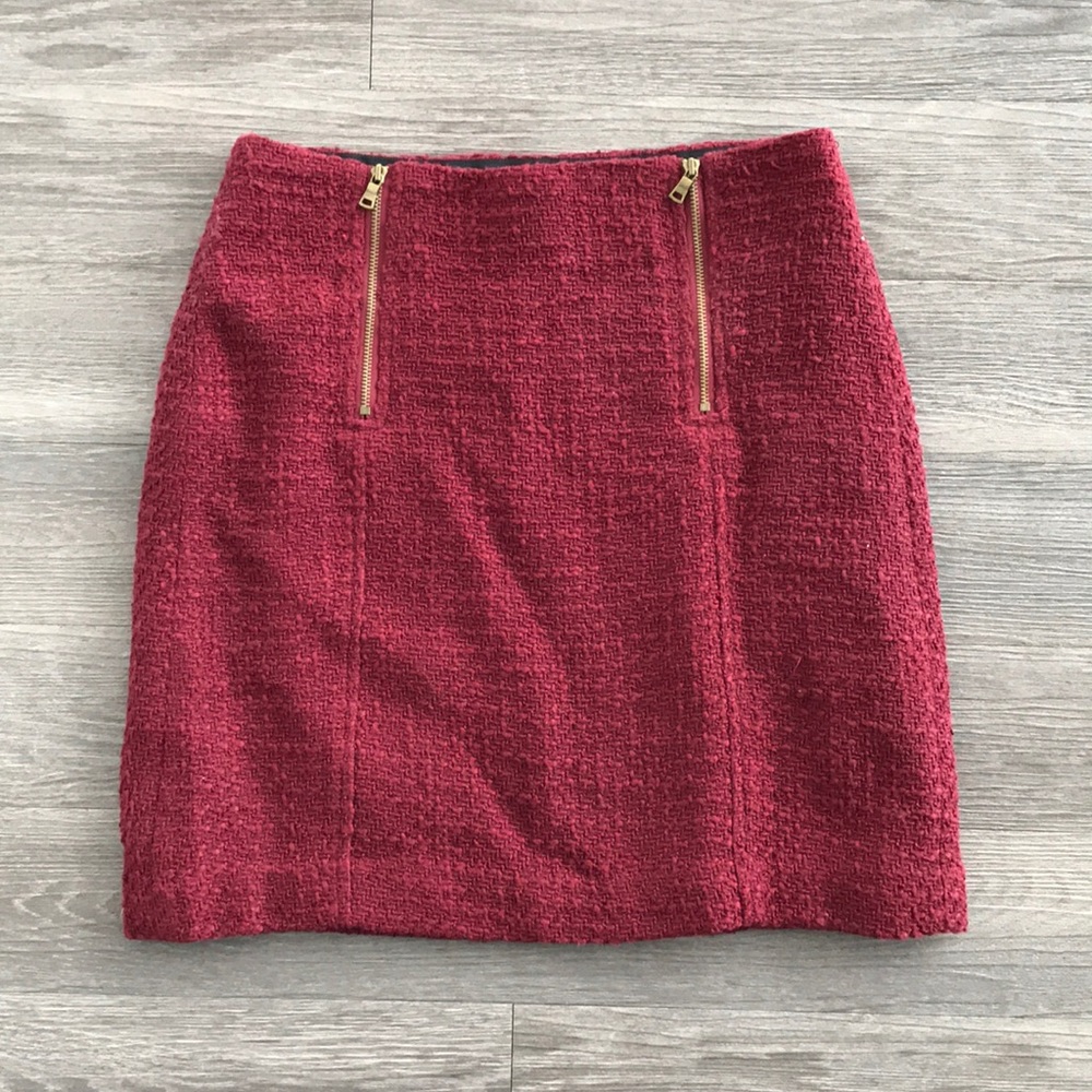 Red Tweed Skirt